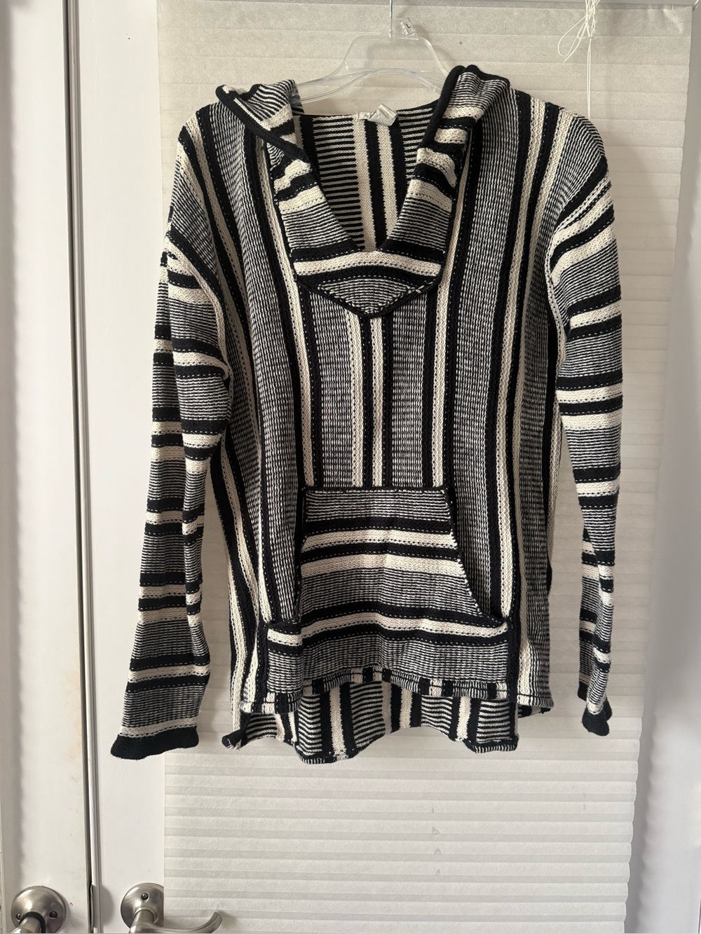 Forever 21 Black & White Striped Cowl Neck Pullover